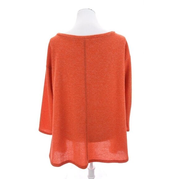 Easel Anthropologie Oversized Swing Knit Sweater Tunic Top Babydoll Orange Sz S - Picture 7 of 9